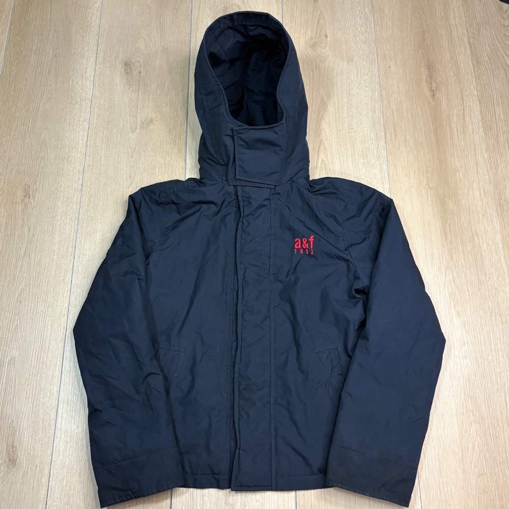 Abercrombie Kids All Season Weather Warrior Jacket Navy Blue Ripstop Small S